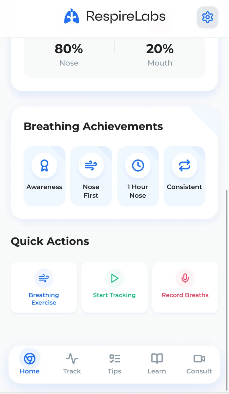 Achievements and quick actions